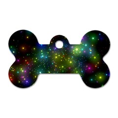 Stars Coloured Lights Background Dog Tag Bone (one Side) by Loisa77