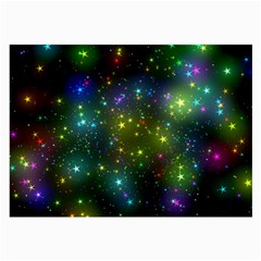 Stars Coloured Lights Background Large Glasses Cloth by Loisa77