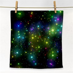 Stars Coloured Lights Background Face Towel