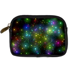 Stars Coloured Lights Background Digital Camera Leather Case by Loisa77