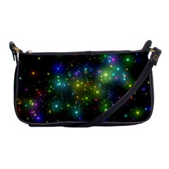 Stars Coloured Lights Background Shoulder Clutch Bag by Loisa77