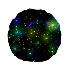 Stars Coloured Lights Background Standard 15  Premium Round Cushions by Loisa77