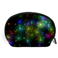 Stars Coloured Lights Background Accessory Pouch (large) by Loisa77