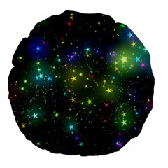 Stars Coloured Lights Background Large 18  Premium Flano Round Cushions by Loisa77