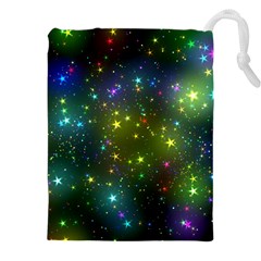 Stars Coloured Lights Background Drawstring Pouch (5xl) by Loisa77