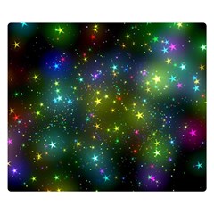 Stars Coloured Lights Background Premium Plush Fleece Blanket (small) by Loisa77