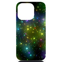 Stars Coloured Lights Background Iphone 14 Pro Black Uv Print Case by Loisa77