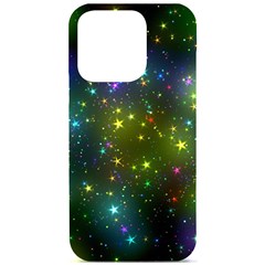 Stars Coloured Lights Background Iphone 15 Pro Black Uv Print Pc Hardshell Case by Loisa77