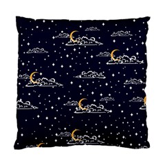 Hand Drawn Scratch Style Night-sky-with-moon-cloud Space Among-stars-seamless Pattern Vector Design Standard Cushion Case (one Side) by Ket1n9