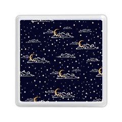 Hand Drawn Scratch Style Night-sky-with-moon-cloud Space Among-stars-seamless Pattern Vector Design Memory Card Reader (square) by Ket1n9