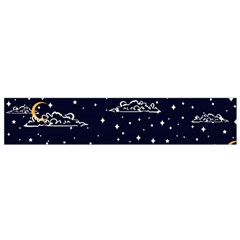 Hand Drawn Scratch Style Night-sky-with-moon-cloud Space Among-stars-seamless Pattern Vector Design Small Premium Plush Fleece Scarf by Ket1n9