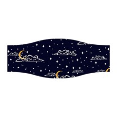 Hand Drawn Scratch Style Night-sky-with-moon-cloud Space Among-stars-seamless Pattern Vector Design Stretchable Headband by Ket1n9