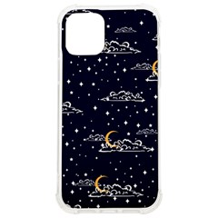 Hand Drawn Scratch Style Night-sky-with-moon-cloud Space Among-stars-seamless Pattern Vector Design Iphone 12/12 Pro Tpu Uv Print Case by Ket1n9