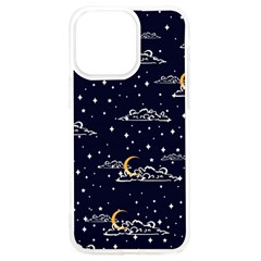 Hand Drawn Scratch Style Night-sky-with-moon-cloud Space Among-stars-seamless Pattern Vector Design Iphone 15 Pro Max Tpu Uv Print Case by Ket1n9