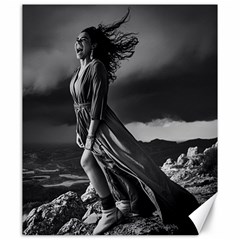 Woman Screamming On A Rocky Landscape In Stormy Weather Canvas 20  X 24  by dflcprintsclothing