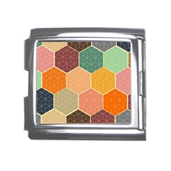 Hexagonal Pattern Vector Mega Link Italian Charm (18mm)