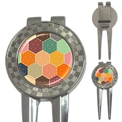 Hexagonal Pattern Vector 3-in-1 Golf Divots by Loisa77