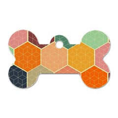 Hexagonal Pattern Vector Dog Tag Bone (two Sides) by Loisa77