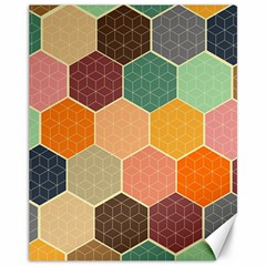 Hexagonal Pattern Vector Canvas 11  X 14  by Loisa77