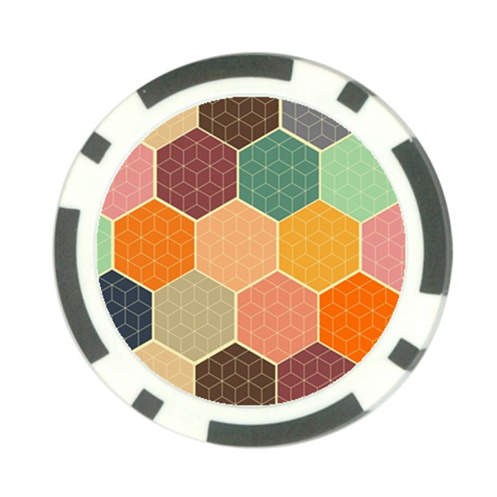 Hexagonal Pattern Vector Poker Chip Card Guard