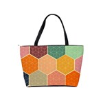 Hexagonal Pattern Vector Classic Shoulder Handbag Back