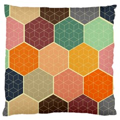 Hexagonal Pattern Vector Standard Premium Plush Fleece Cushion Case (one Side) by Loisa77