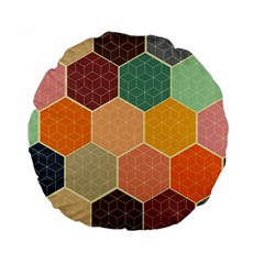 Hexagonal Pattern Vector Standard 15  Premium Flano Round Cushions by Loisa77