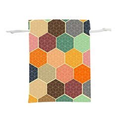 Hexagonal Pattern Vector Lightweight Drawstring Pouch (l) by Loisa77