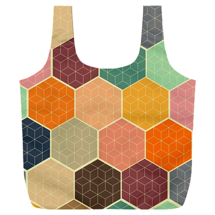 Hexagonal Pattern Vector Full Print Recycle Bag (XXXL)