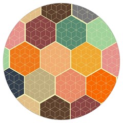 Hexagonal Pattern Vector Round Trivet by Loisa77