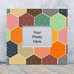 Hexagonal Pattern Vector White Wall Photo Frame 5  X 7  by Loisa77