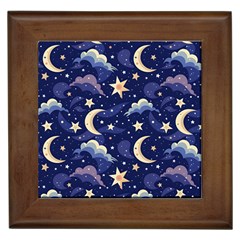 Night Moon Seamless Framed Tile by Loisa77