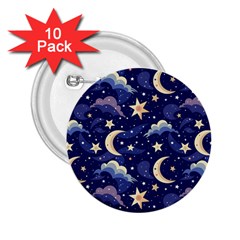 Night Moon Seamless 2 25  Buttons (10 Pack)  by Loisa77