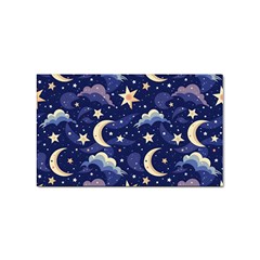 Night Moon Seamless Sticker Rectangular (100 Pack) by Loisa77