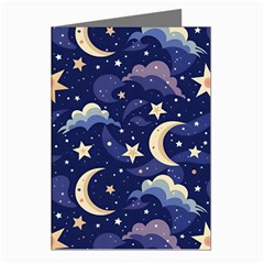 Night Moon Seamless Greeting Cards (pkg Of 8) by Loisa77