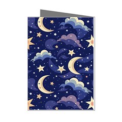 Night Moon Seamless Mini Greeting Cards (pkg Of 8)