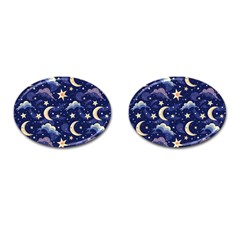 Night Moon Seamless Cufflinks (oval)