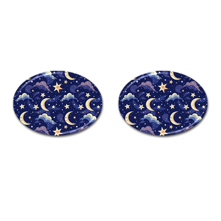 Night Moon Seamless Cufflinks (Oval)