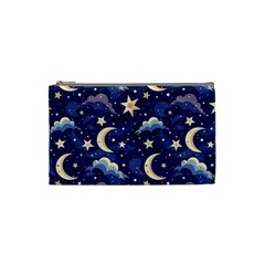 Night Moon Seamless Cosmetic Bag (small) by Loisa77