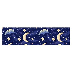 Night Moon Seamless Oblong Satin Scarf (16  X 60 )