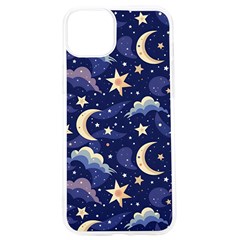 Night Moon Seamless Iphone 15 Pro Tpu Uv Print Case