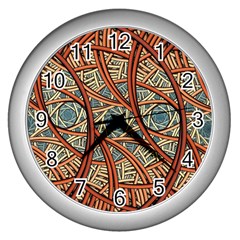 One Church Window Apophysis Art Fractal Wall Clock (silver) by Loisa77