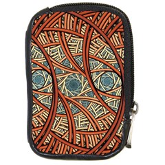 One Church Window Apophysis Art Fractal Compact Camera Leather Case by Loisa77