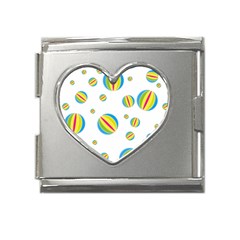 Balloon Ball District Colorful Mega Link Heart Italian Charm (18mm)