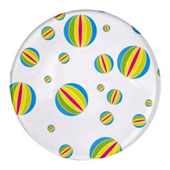 Balloon Ball District Colorful Round Glass Fridge Magnet (4 Pack) by Ket1n9