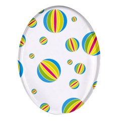 Balloon Ball District Colorful Oval Glass Fridge Magnet (4 Pack) by Ket1n9