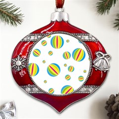 Balloon Ball District Colorful Metal Snowflake And Bell Red Ornament by Ket1n9