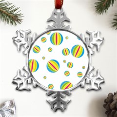 Balloon Ball District Colorful Metal Small Snowflake Ornament by Ket1n9