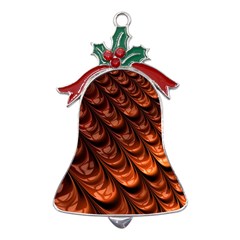 Fractal Frax Metal Holly Leaf Bell Ornament by Askadina