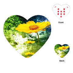 Yellow Flowers Playing Cards Single Design (heart)